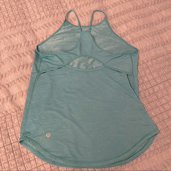 Teal high neck Lululemon tank size 6